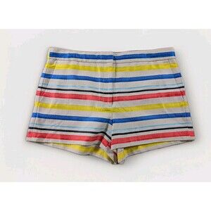 J.Crew Womens Shorts Size 12 Colorful Striped Jacquard Basket Weave Preppy